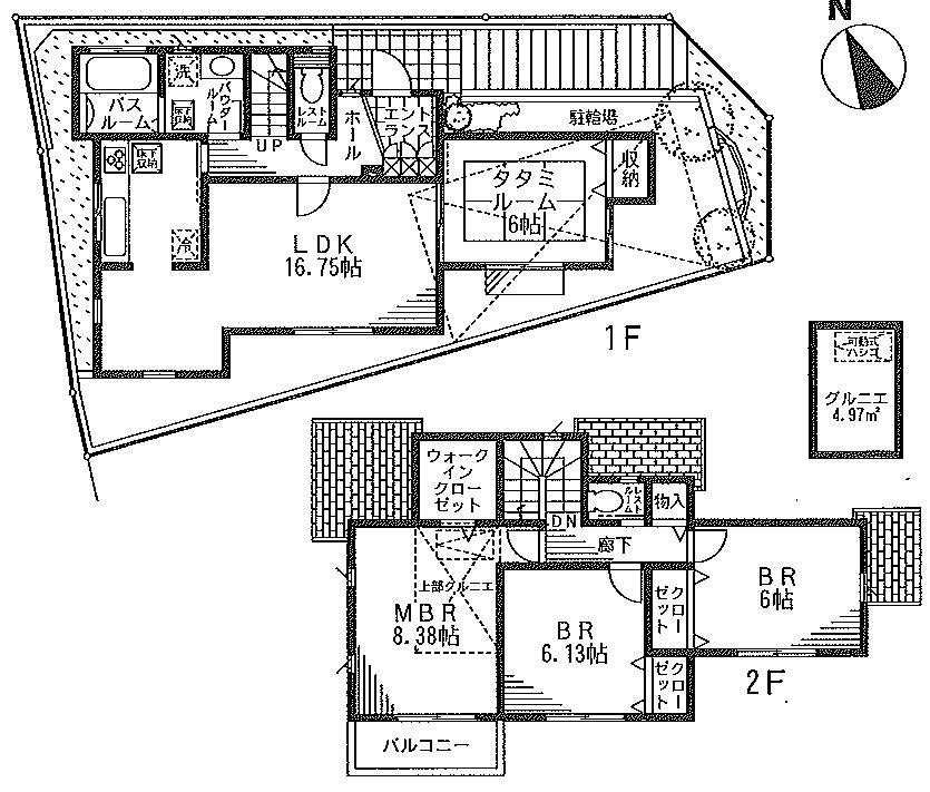 Floor plan. (14 Building), Price 42,800,000 yen, 4LDK, Land area 108.26 sq m , Building area 128.3 sq m