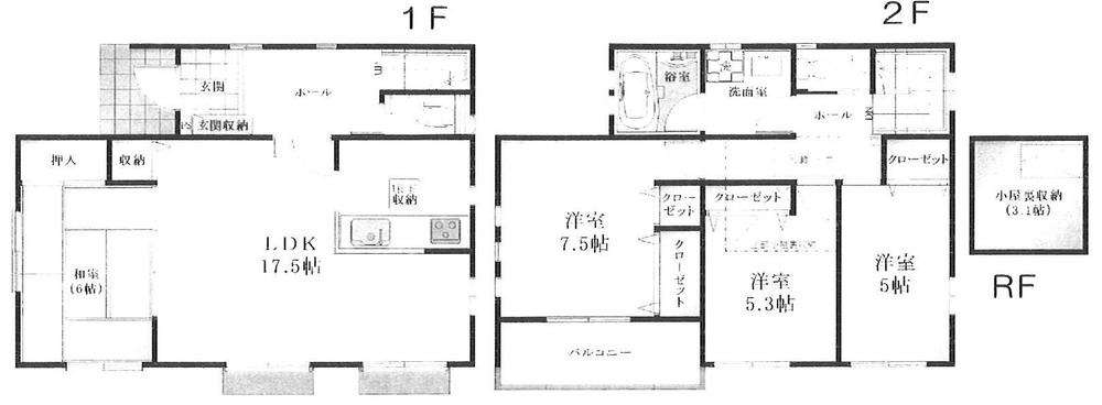 Floor plan. 36,800,000 yen, 4LDK, Land area 105.55 sq m , Building area 102.27 sq m