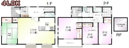 Floor plan. 36,800,000 yen, 4LDK, Land area 105.55 sq m , Building area 102.27 sq m spacious floor plan!