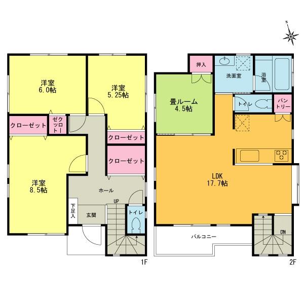 Floor plan. 42,800,000 yen, 4LDK, Land area 100.16 sq m , Building area 103.22 sq m