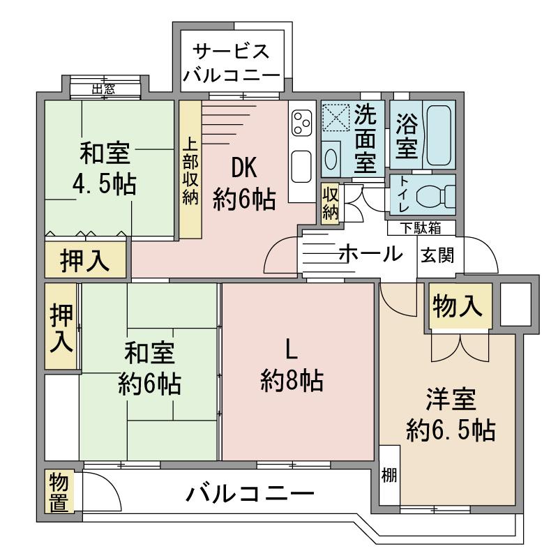 Floor plan. 3LDK, Price 9.8 million yen, Occupied area 75.84 sq m , Balcony area 11.75 sq m floor plan