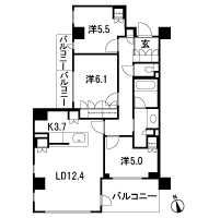 Floor: 3LDK, occupied area: 76.84 sq m