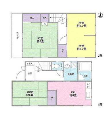 Floor plan. It is taken between the 3DK. 