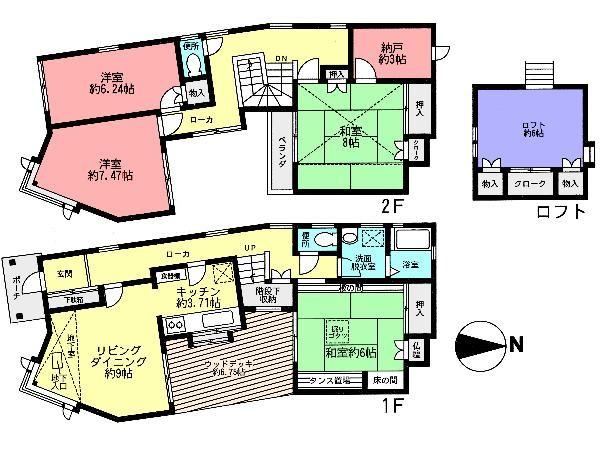 Floor plan. 37,800,000 yen, 4LDK+S, Land area 117.79 sq m , Building area 116.26 sq m