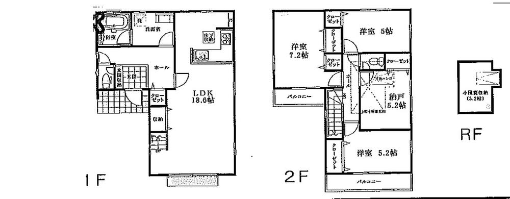 Floor plan. (6 Building), Price 36,800,000 yen, 4LDK, Land area 105.41 sq m , Building area 101.02 sq m