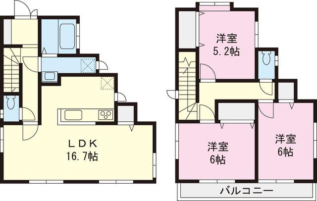Floor plan. 38 million yen, 3LDK, Land area 100.81 sq m , Building area 84.87 sq m