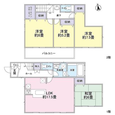 Floor plan.  ◆ 4LD ・ K type ◆ All the living room facing south ◆ Ltd. Naruken construction