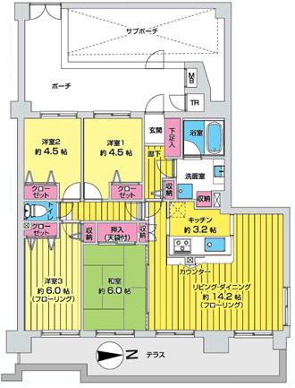 Floor plan. 4LDK, Price 24,900,000 yen, Occupied area 83.73 sq m , Balcony area 20.33 sq m