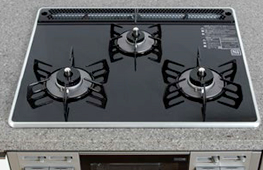 Kitchen.  [Pearl Crystal top stove] Beautiful in appearance, Adopt a strong pearl crystal top plate to heat and shock. Dirt is easily wiped off, Care is also easy.