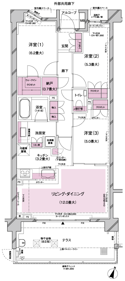 Floor: 3LDK + N + WIC, the occupied area: 73.67 sq m, Price: 50,598,000 yen, now on sale
