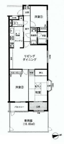 Floor plan. 3LDK, Price 19,800,000 yen, Occupied area 75.93 sq m , Balcony area 3.63 sq m