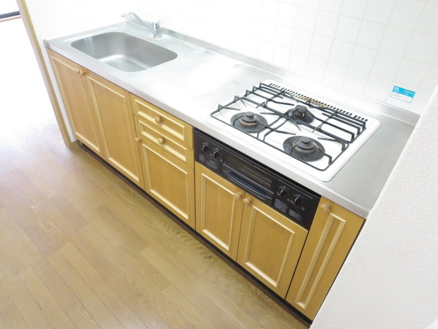 Kitchen. System is the kitchen of dishes easy three-necked gas