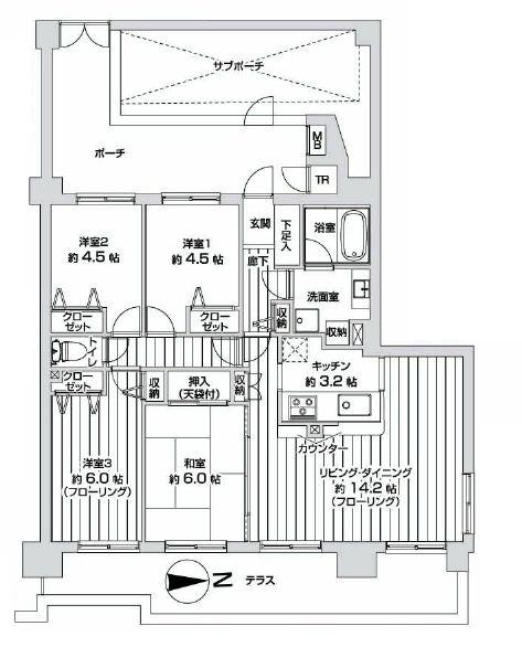 Floor plan. 4LDK, Price 24,900,000 yen, Occupied area 83.73 sq m , Balcony area 20.33 sq m