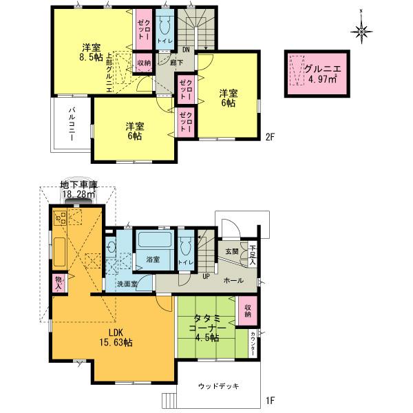 Floor plan. (8 Building), Price 40,800,000 yen, 3LDK, Land area 101.12 sq m , Building area 100.61 sq m