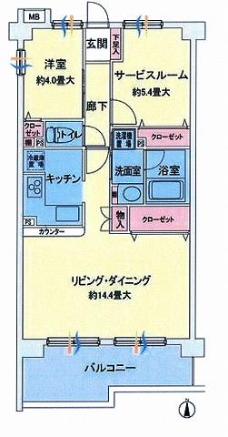 Floor plan. 1LDK + S (storeroom), Price 29,800,000 yen, Occupied area 58.99 sq m , Balcony area 10.05 sq m floor plan