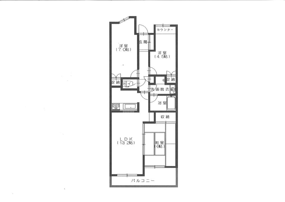 Floor plan. 3LDK, Price 34,800,000 yen, Occupied area 67.66 sq m , Balcony area 6.97 sq m