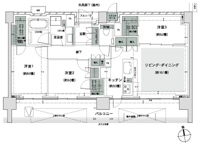 Floor: 3LDK + 3WIC, occupied area: 72.29 sq m, Price: 61,980,000 yen, now on sale