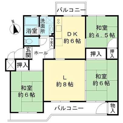 Floor plan. Kawasaki City, Kanagawa Prefecture Miyamae-ku, flat 2-chome