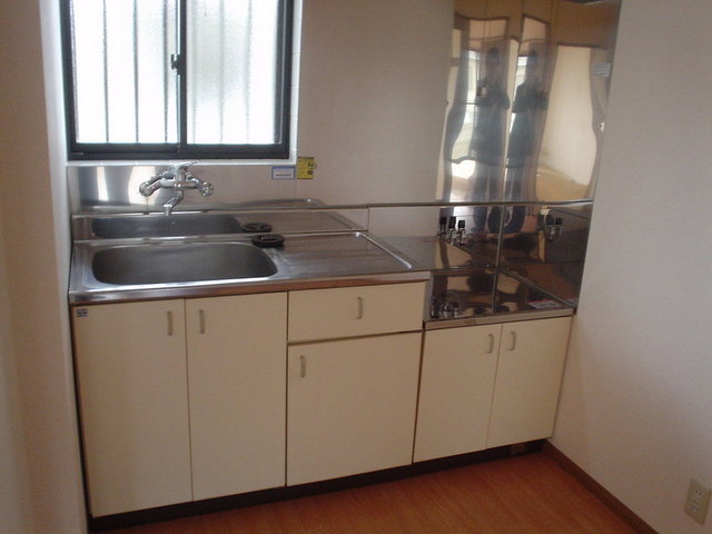 Kitchen. Two-burner gas stove can be installed