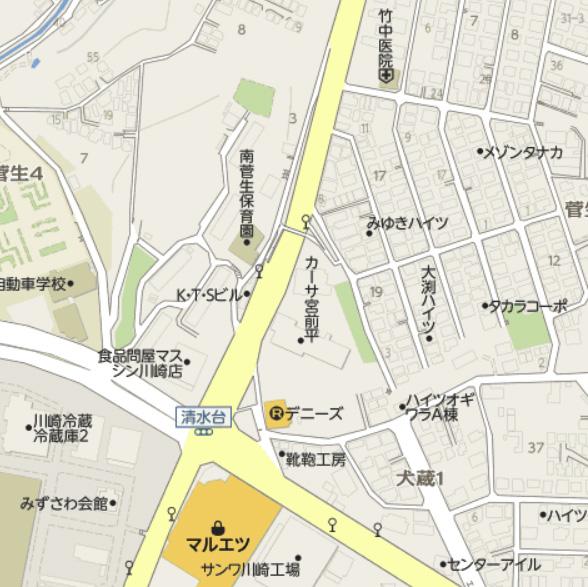 Local guide map. Arriving in the car navigation system, Please enter the Miyamae-ku, Sugo 5-17-8-1.