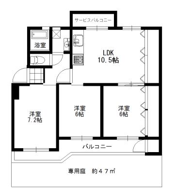 Floor plan. 3LDK, Price 13.5 million yen, Occupied area 69.08 sq m , Balcony area 10.53 sq m
