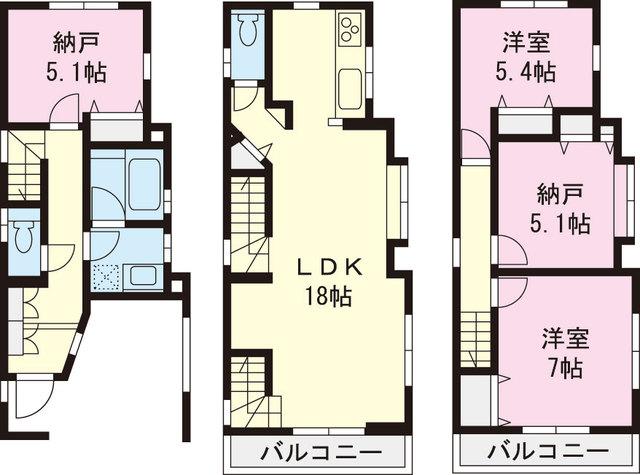 Floor plan. 37,800,000 yen, 2LDK+2S, Land area 59.81 sq m , Building area 102.23 sq m