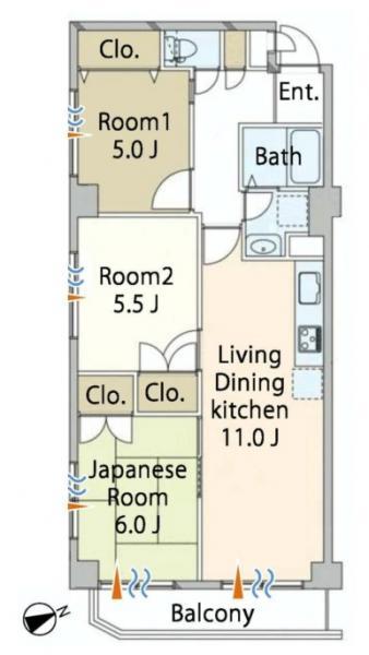 Floor plan. 3LDK, Price 15.9 million yen, Occupied area 62.73 sq m , Balcony area 4.47 sq m