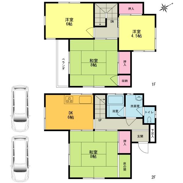 Floor plan. 26.5 million yen, 4DK, Land area 132.25 sq m , Building area 79.54 sq m