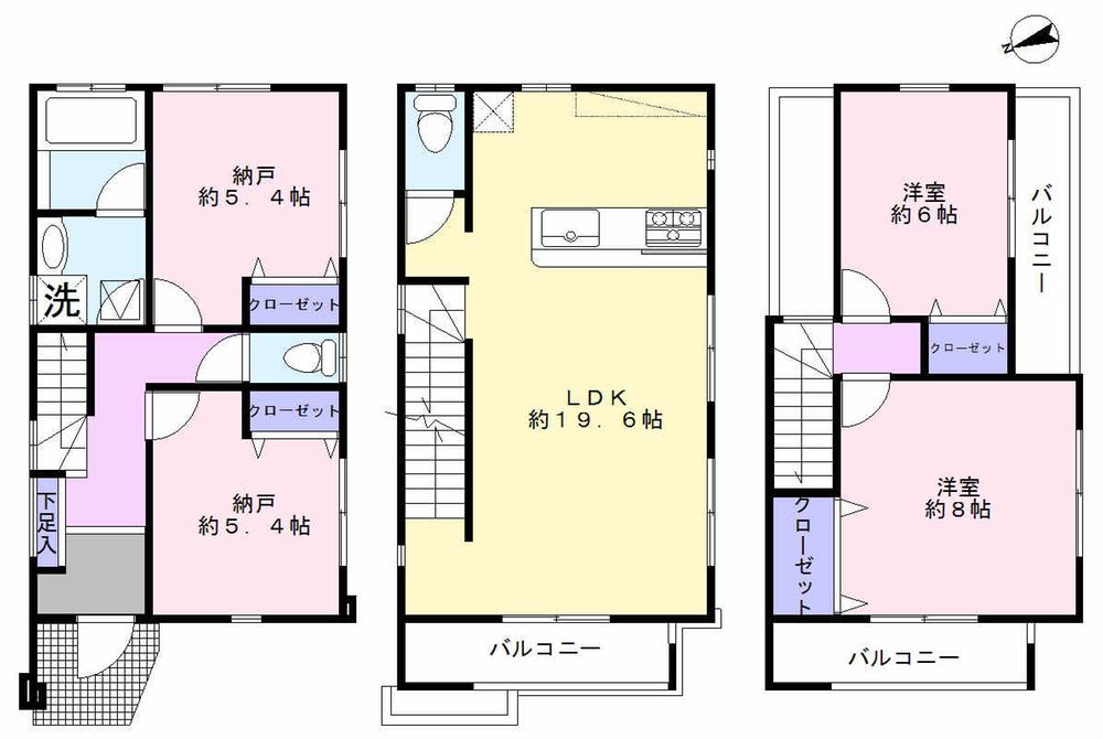 Floor plan. Price 46,800,000 yen, 2LDK+2S, Land area 70.05 sq m , Building area 105.5 sq m