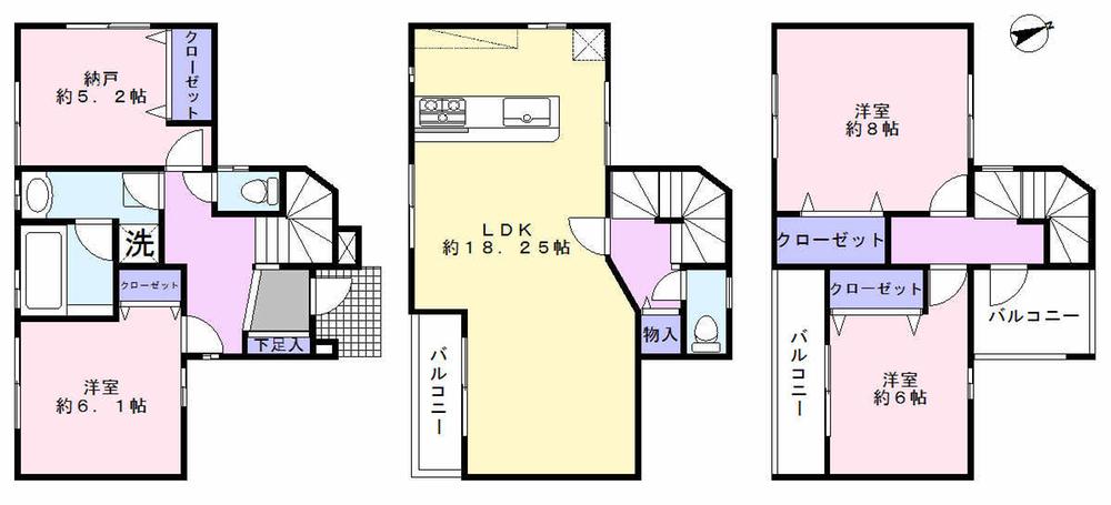 Floor plan. Price 50,800,000 yen, 3LDK+S, Land area 70.03 sq m , Building area 110.62 sq m