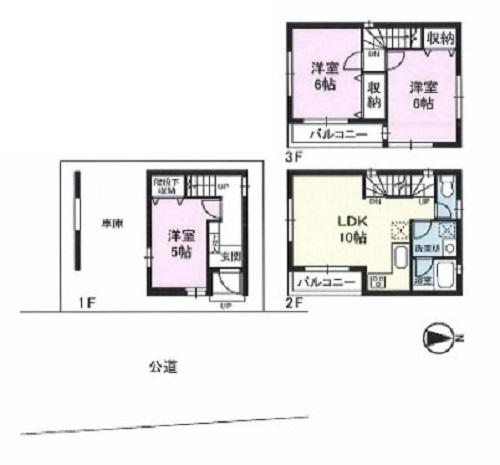 Floor plan. 34,900,000 yen, 3LDK, Land area 44.19 sq m , Building area 67.47 sq m