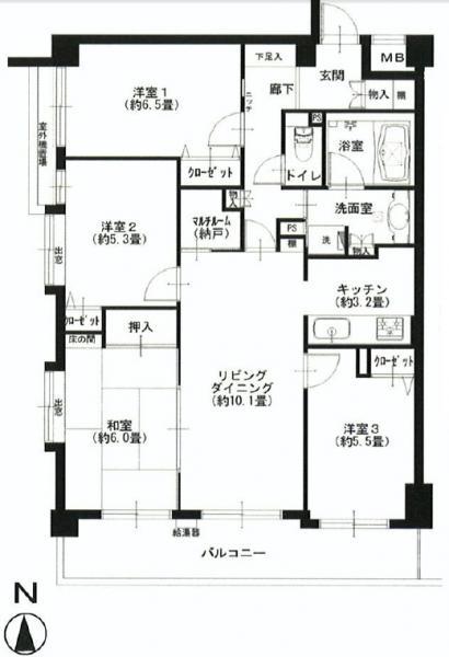 Floor plan. 4LDK+S, Price 39,900,000 yen, Footprint 83.3 sq m , Balcony area 11.03 sq m
