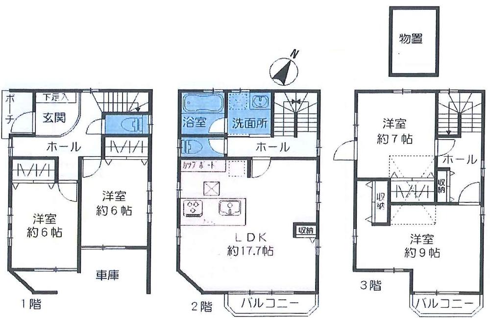 Floor plan. (A Building), Price 64,500,000 yen, 4LDK, Land area 76.75 sq m , Building area 129.08 sq m