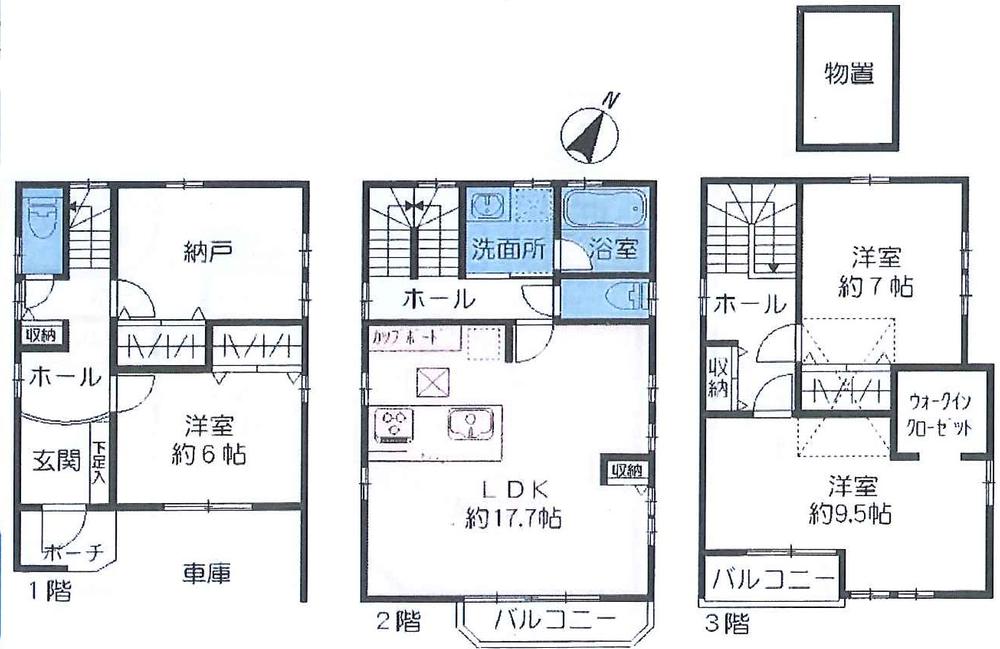 Floor plan. (B Building), Price 63,500,000 yen, 4LDK, Land area 76.63 sq m , Building area 132.16 sq m