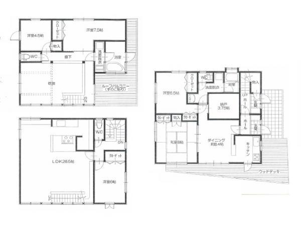 Floor plan. 66,500,000 yen, 5LDK, Land area 140.9 sq m , Building area 176.86 sq m