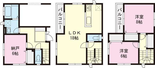 Floor plan. 50,800,000 yen, 2LDK+S, Land area 70.46 sq m , Building area 98.53 sq m