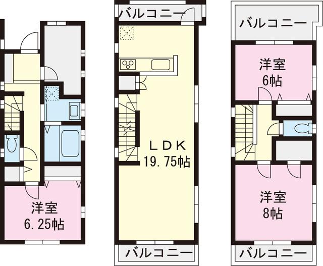 Floor plan. 49,800,000 yen, 3LDK, Land area 83.98 sq m , Building area 107 sq m