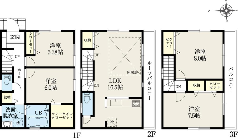 Floor plan. (Building 2), Price 51,800,000 yen, 4LDK, Land area 105.01 sq m , Building area 105.98 sq m