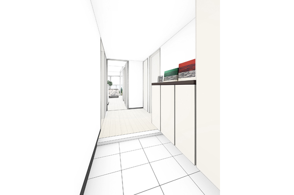 Interior.  [You will want to brag, Entrance, such as a Hall] Expand the corridor width, Ensure a three-dimensional spread to the entire entrance ※ Footwear enter the select plan of this shape (free of charge) ・ Yes application deadline.  ※ A type entrance Rendering Illustration (A ・ Ag ・ B1 ・ B1g ・ B2 ・ B2g ・ C ・ Cg type only)