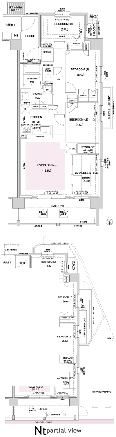 Floor: 4LDK, occupied area: 85.43 sq m