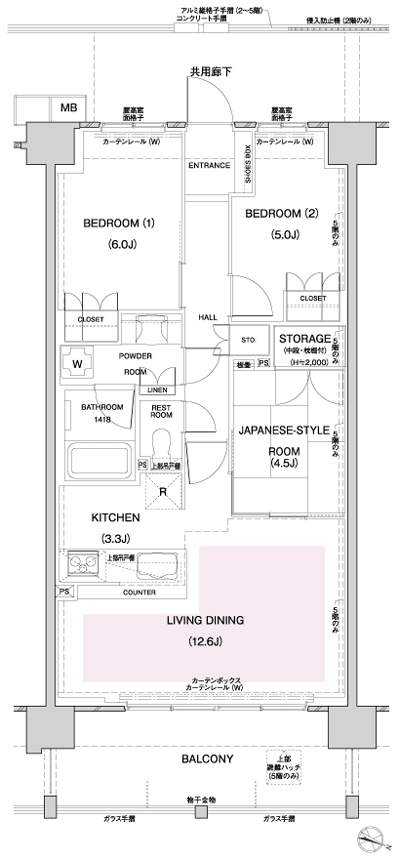Floor: 3LDK, occupied area: 70 sq m