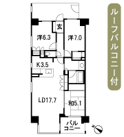 Floor: 3LDK, occupied area: 84.49 sq m