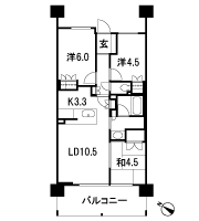 Floor: 3LDK, occupied area: 62.81 sq m