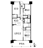 Floor: 2LDK + S, the occupied area: 71.87 sq m