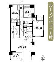 Floor: 4LDK, the area occupied: 95.9 sq m