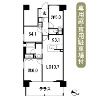 Floor: 2LDK + S, the occupied area: 62.83 sq m