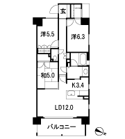 Floor: 3LDK, the area occupied: 75.5 sq m