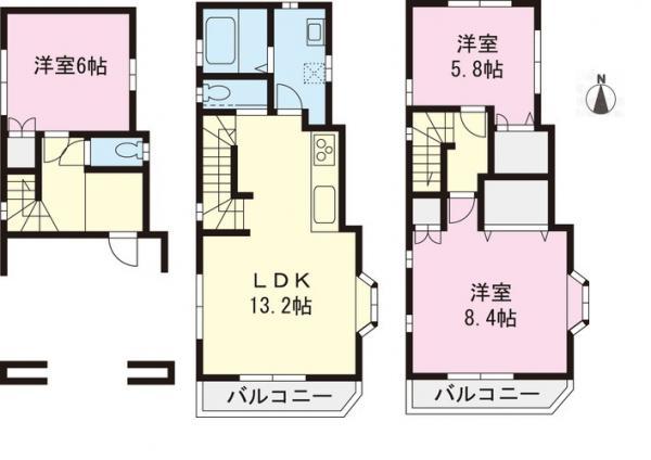 Floor plan. 42,500,000 yen, 3LDK, Land area 50.08 sq m , Building area 101.18 sq m