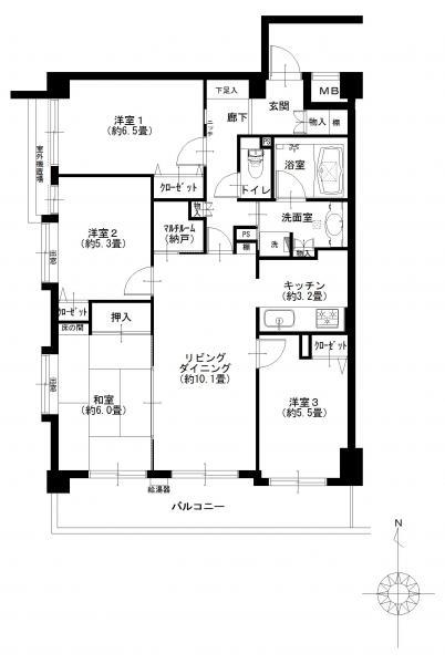 Floor plan. 4LDK, Price 39,900,000 yen, Footprint 83.3 sq m , Balcony area 11.03 sq m