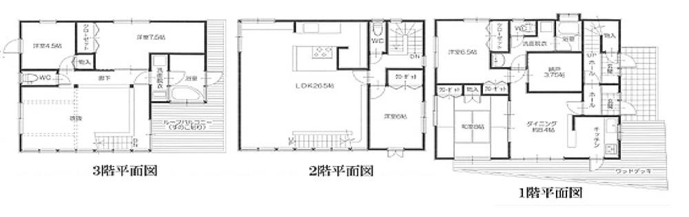 Floor plan. 66,500,000 yen, 5LDDKK + S (storeroom), Land area 140.9 sq m , Building area 176.86 sq m